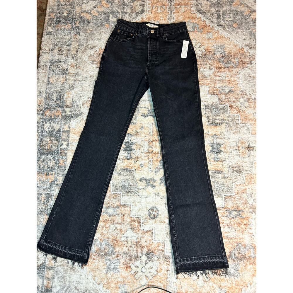 Free People flare jeans black bootcut high rise jeans size 27 New